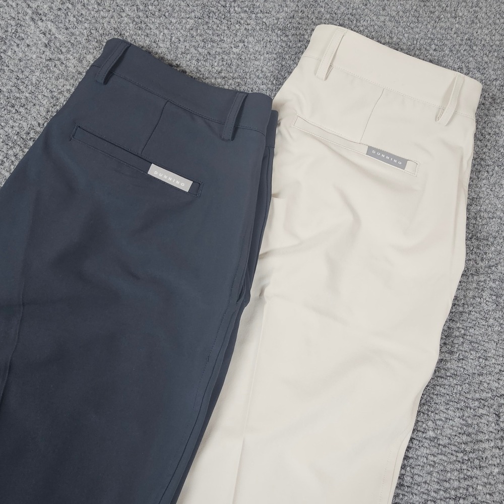 Dunning Golf Pants Bundle Mens 32x32 Tan Charcoal Grey Stretch Performance Lot 2